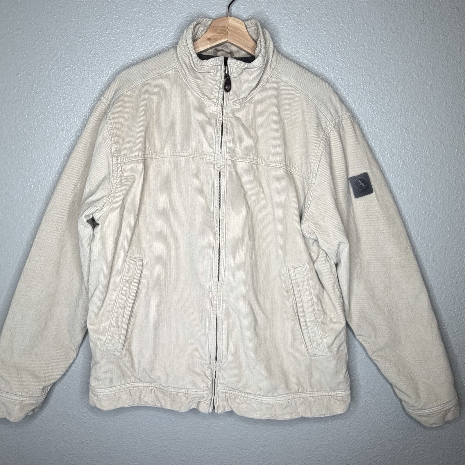 Vtg Aigle Corduroy Fleece Lined Jacket Mens Xl Beige Heritage Outdoor Coat